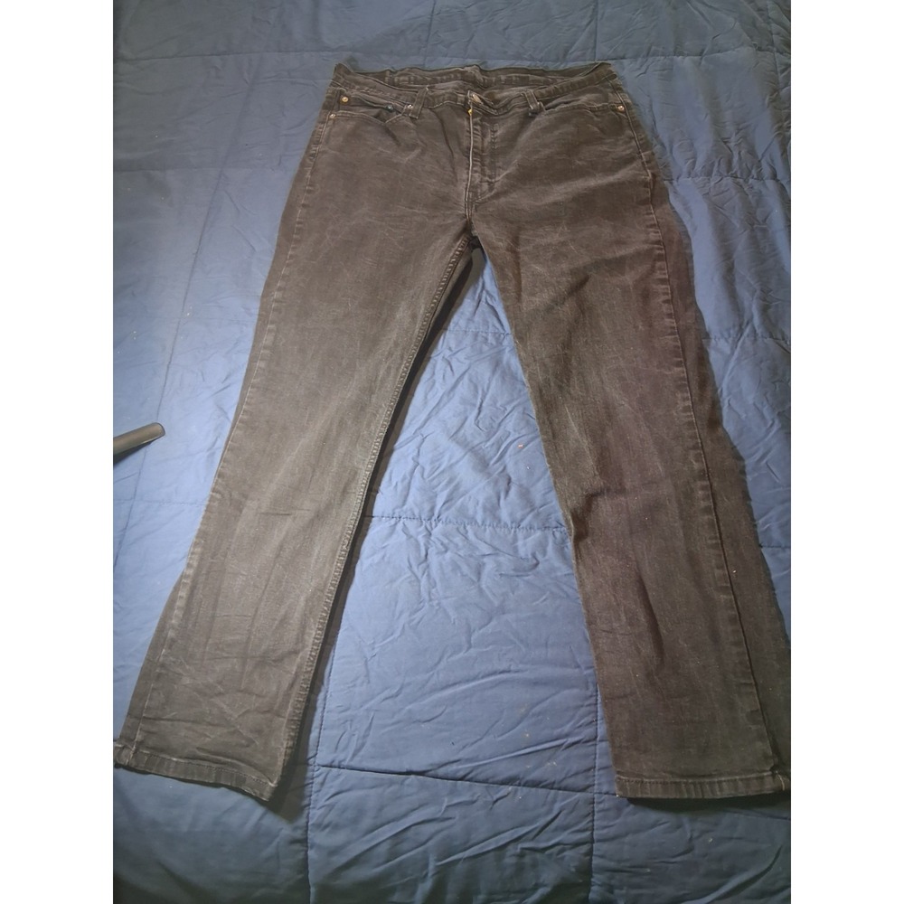 Levi's 514 Mens 40x32 Slim Straight Denim Black Washed Jeans Cotton Pants